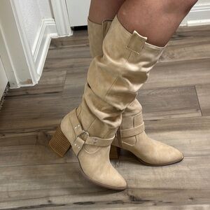 Dolce Vita Tan Heeled Boots Suede